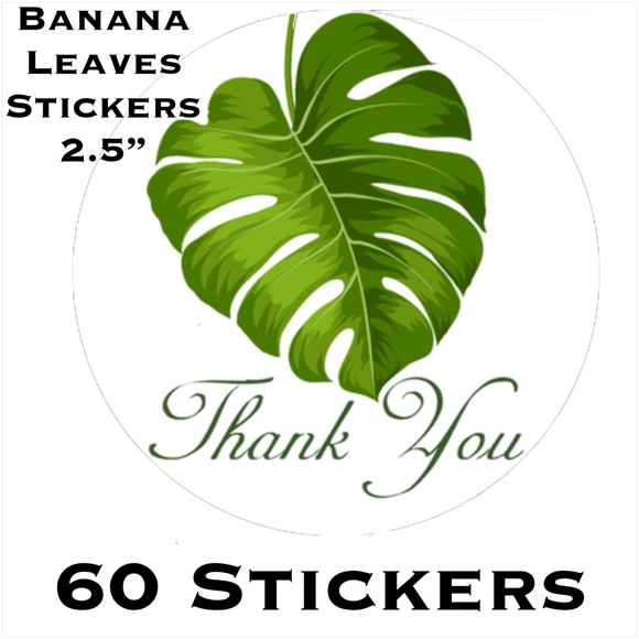 60 2.5” Banana Leaves Stickers PRICE IS FIRM - Picture 3 of 6